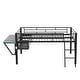 preview thumbnail 4 of 9, LED Design Gaming Mid Loft Bed with Desk, Full