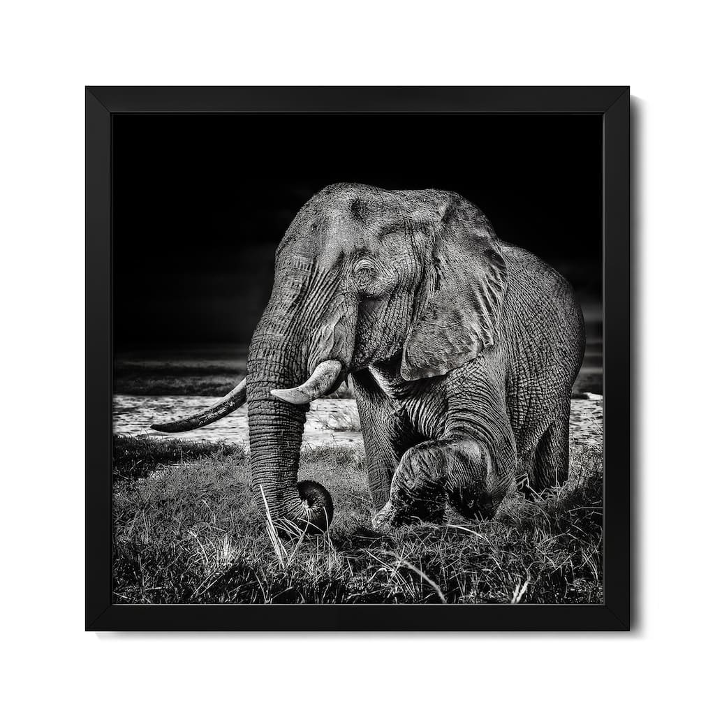 Sunset At The Waterhole Premium Framed Poster by Piet Flour