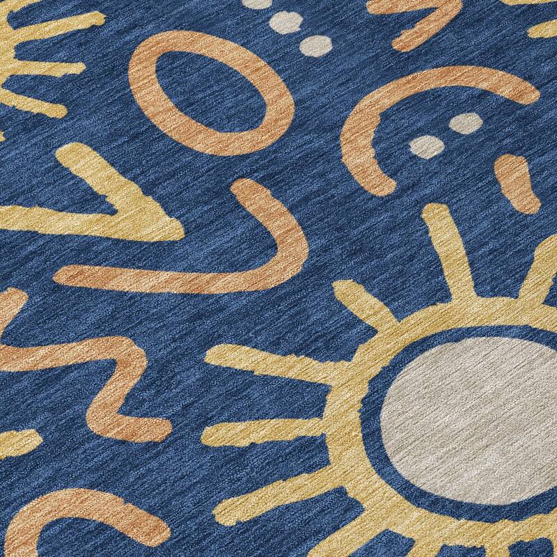 Machine Washable Indoor/ Outdoor Modern Sol Chantille Rug