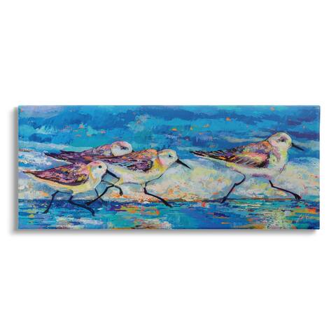Stupell Industries Modern Street Style Sandpipers Walking Beach Shoreline Canvas Wall Art, Design by Jeanette Vertentes