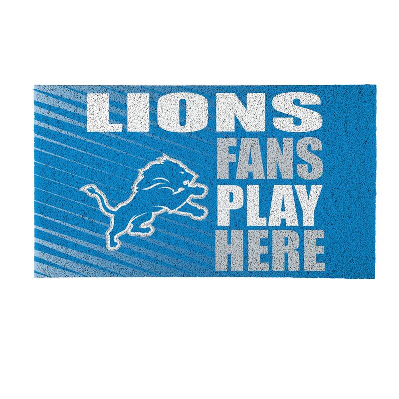 28 in. x 16 in. Detroit Lions "Fans Play Here" PVC Door Mat