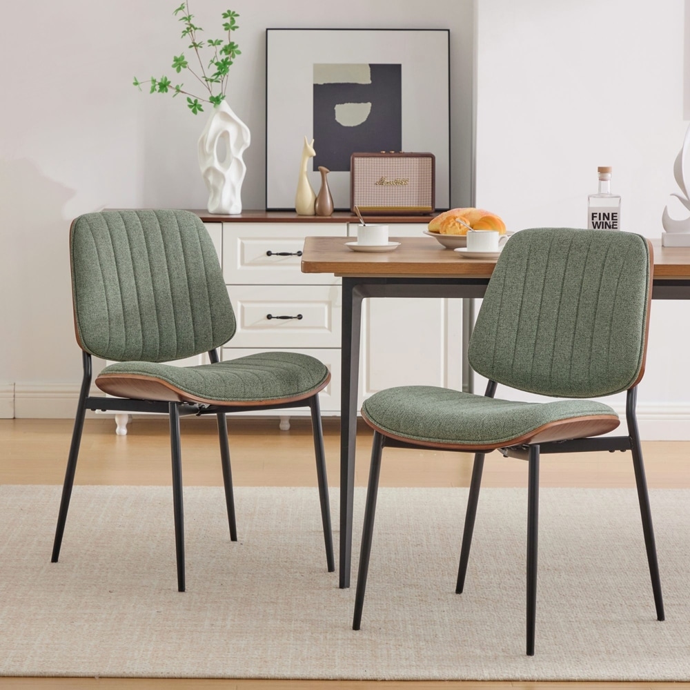 Dining Chairs Set of 2 with Metal Legs for Kitchen