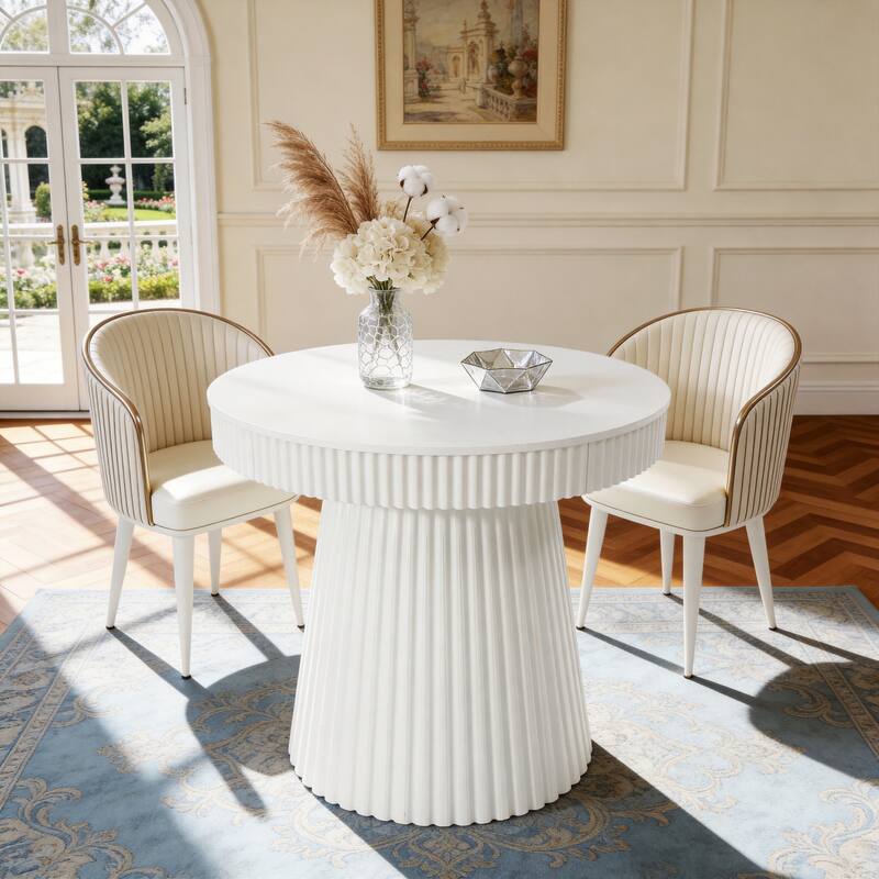 Small Dining Table, Modern Round Kitchen Table, 31.5" Circle Dining Tables for Kitchen, Dining Room, Living Room, Apartment