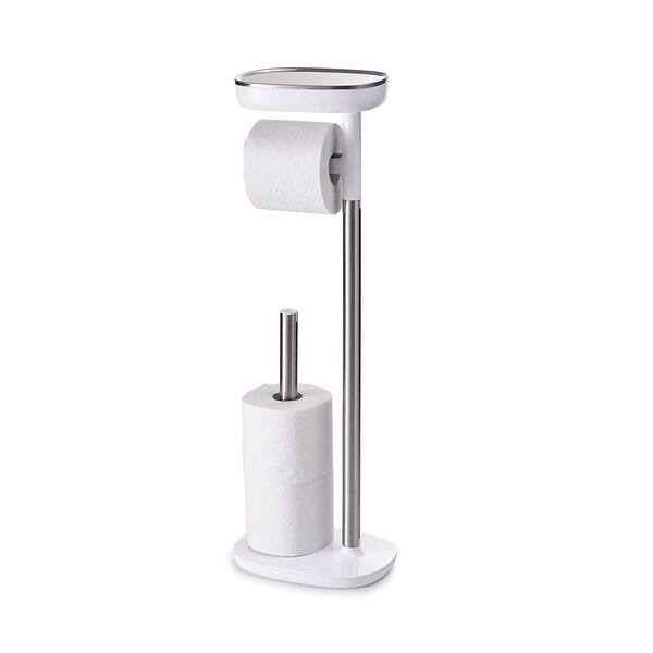 Shop Joseph Joseph 70518 Easystore Butler Toilet Paper Holder Stand And Spare Roll Storage With Shelf And Drawer Stainless Steel On Sale Overstock 30105353