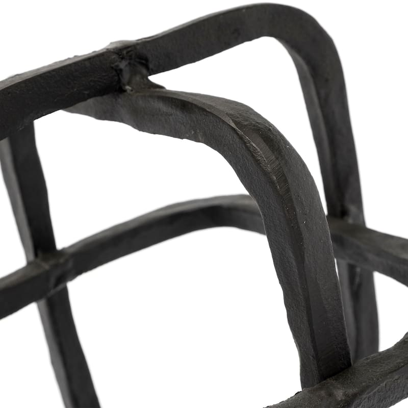 Willem Black Iron Cube Decorative Object - 8.6"L x 8.6"W x 8.6"H