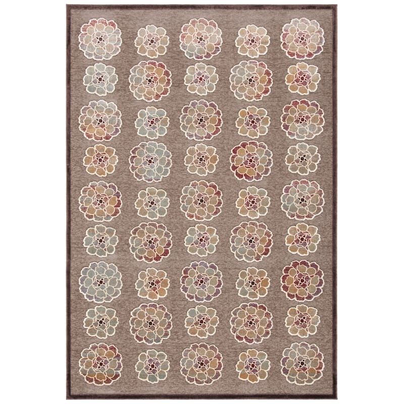 SAFAVIEH Paradise Berenice Floral Viscose Rug - 5'3" x 7'6" - Dark Brown