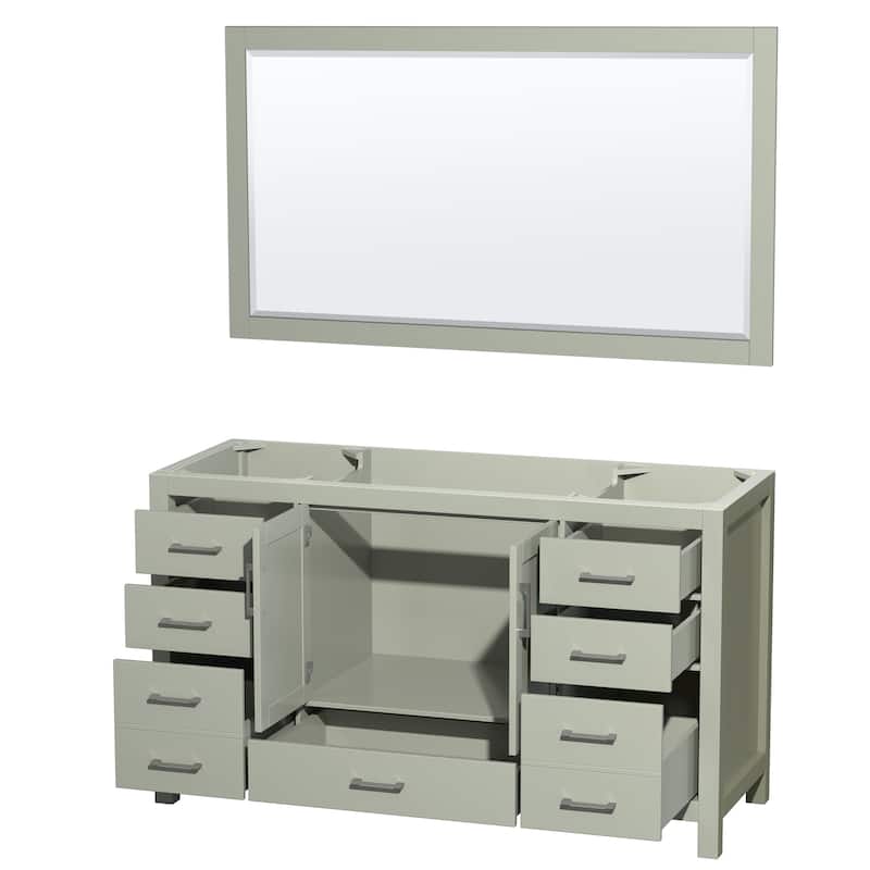 Wyndham Collection Sheffield Single Vanity Cabinet, 58-inch Mirror
