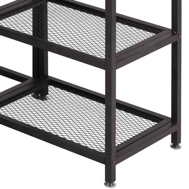 L Shaped Computer Desk with Reversible Side Storage Shelves, Small Corner Desk for Small Space Home Office,Writing Study Table