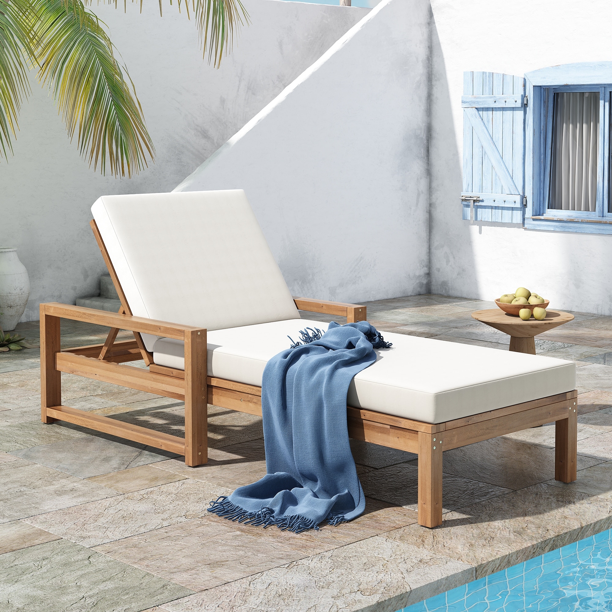 Outdoor Lounge Chair with 5-Position Adjustable Backrest by Leisure Zone