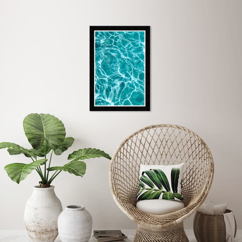 Wynwood Studio Prints Nautical and Coastal From the Pool Blue and Turquoise Nautical & Coastal Wall Art Canvas Print - Black