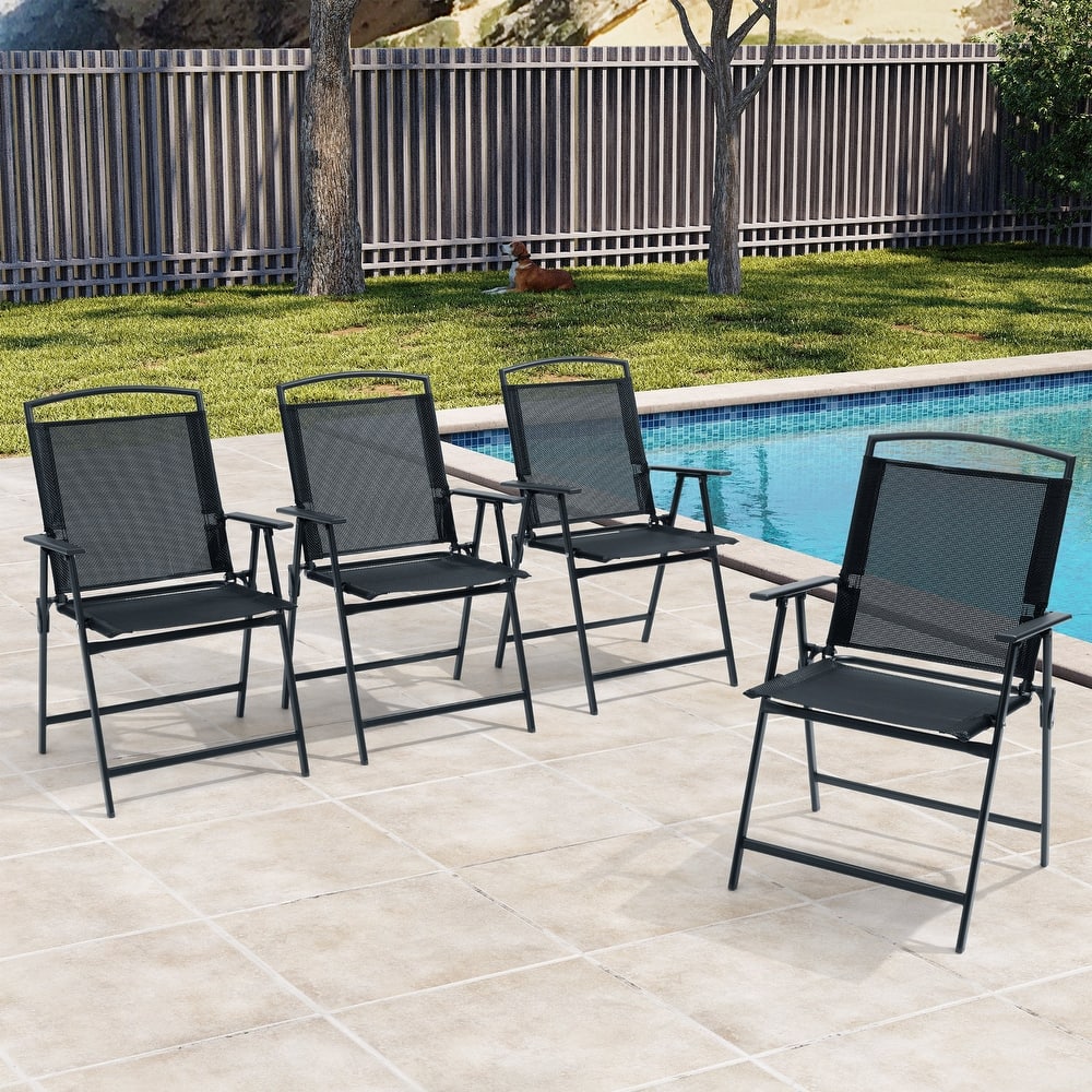 Set of 4/6/8 Patio Folding Chairs 4/6/8-Pack Dining Chairs