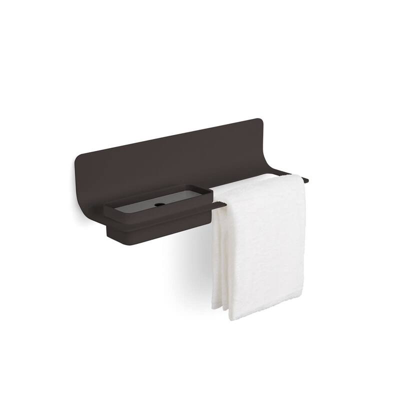 WS Bath Collections Curva 25-3/16" Aluminum Bathroom Shelf - Black - Anthracite Finish