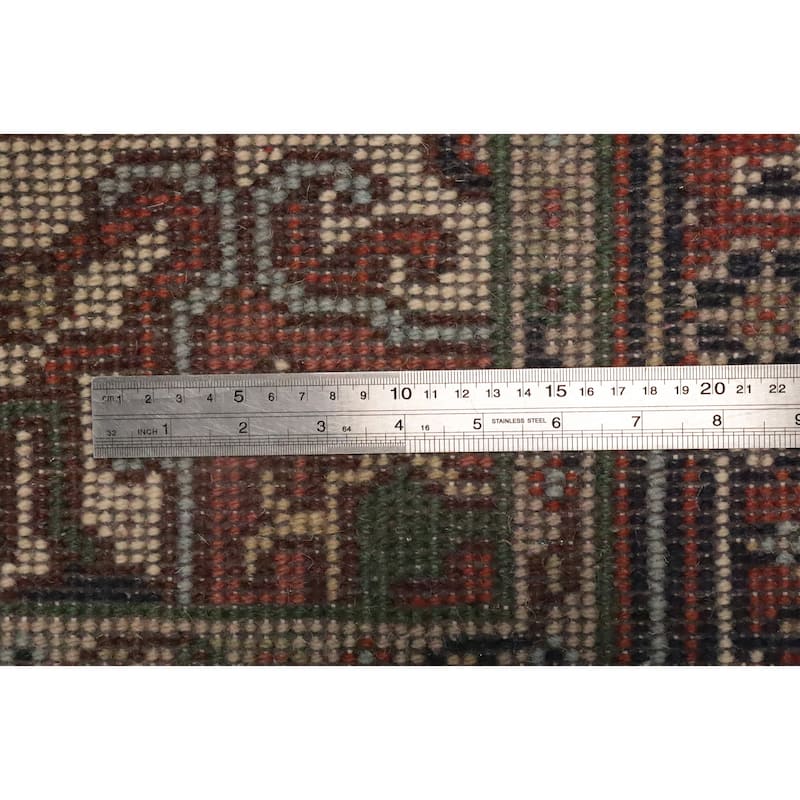 Hand Knotted Oriental 100% Wool Carpet Traditional Medallion Navy Blue & Blues Heriz (serapi) Area Rug - 5' 1'' X 3' 0''