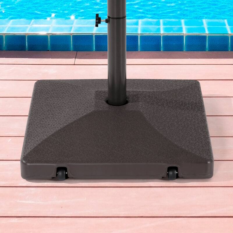 LIVOOSUN 57-90LBS HDPE Plastic Patio Market Umbrella Base - Black