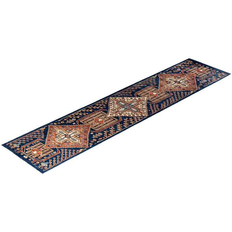 Serapi One-of-a-Kind Hand-Knotted Runner Rug - Blue, 2' 8" x 11' 11" - 2' 8" x 11' 11"