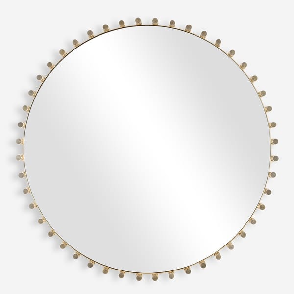 slide 2 of 5, Uttermost 08219 Avelyne 37-1/4" Diameter Circular Flat Accent Mirror Brass