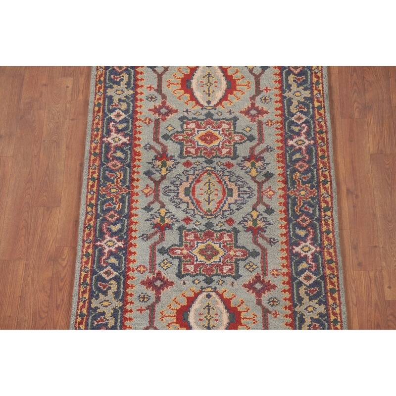 Kazak Oriental Runner Rug Handmade Wool Carpet - 2'8"x 8'1"