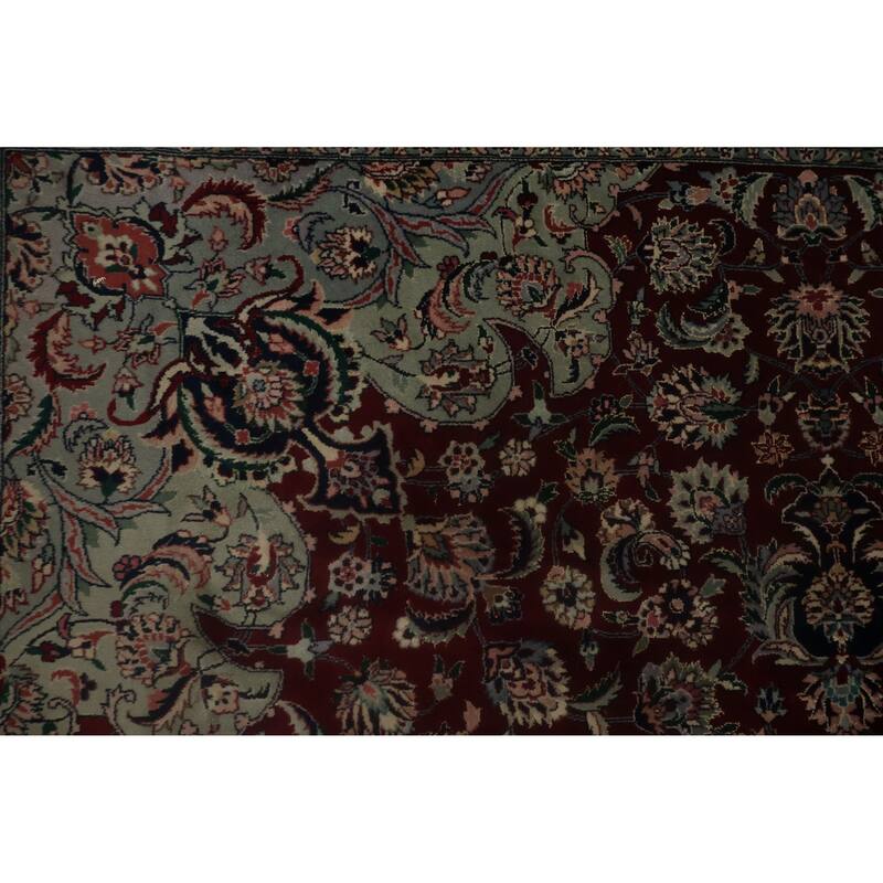 Hand Knotted Oriental 100% Wool Carpet Traditional Floral Red Kashan Area Rug - 10' 0'' X 8' 2''