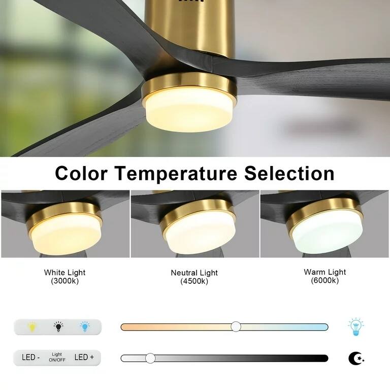 Sofucor 52 Inch Flush Mount Ceiling Fan with Remote, Reversible Motor,Integrated Light Optional