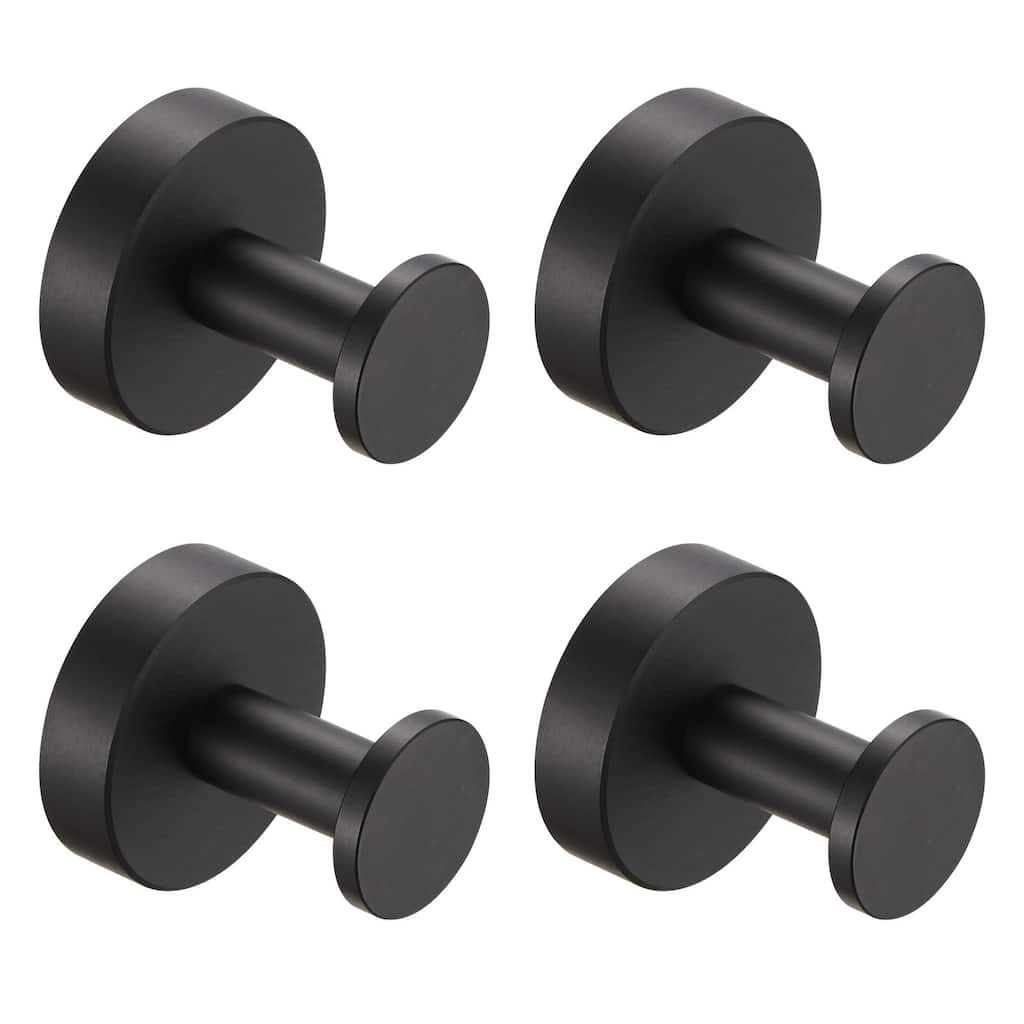 Wall Mounted Towel Hooks 4 Pack Bathroom Robe Hook for Cabinet Closet Door Heavy Duty Wall Hooks for Kitchen, Hotel, Washroom