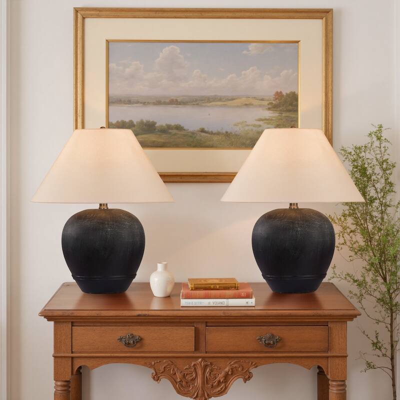 Ceramic Table Lamp with Linen Shade