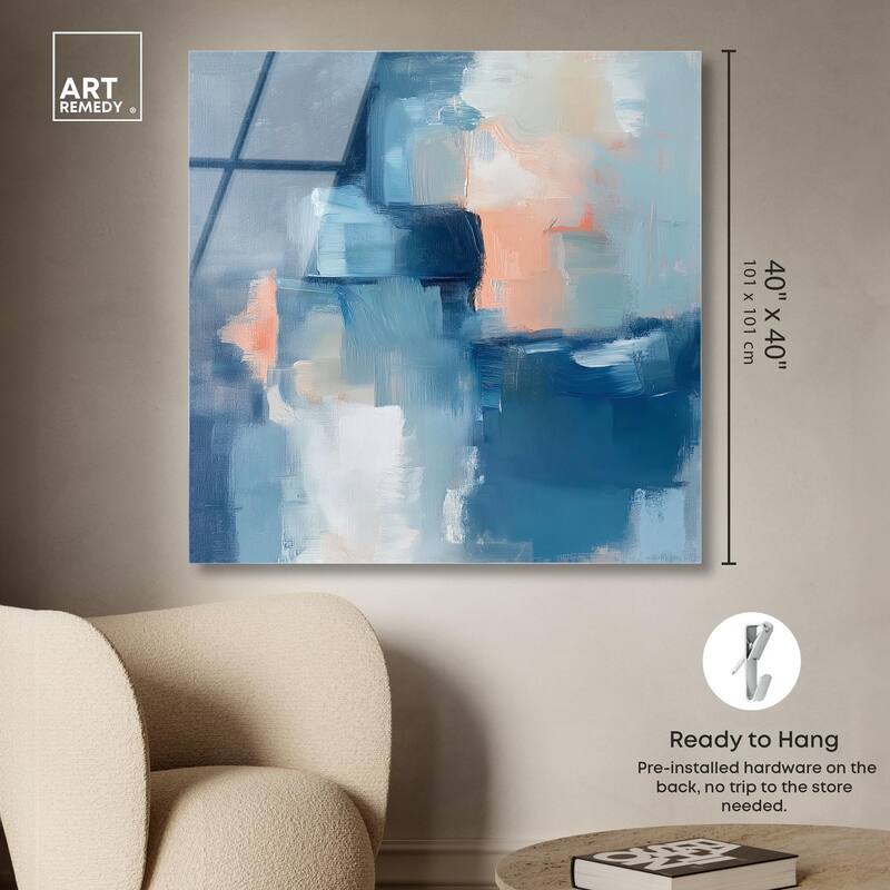 Whispering Blue I Acrylic by Art Remedy, Ready to Hang