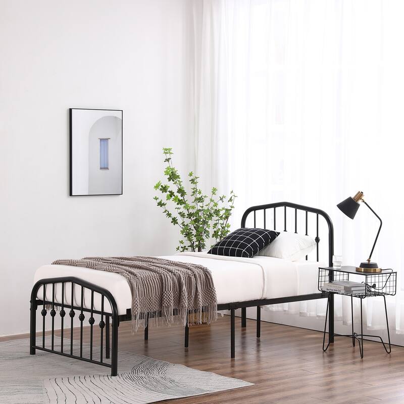 Modern Single-Layer Curved Frame Bed