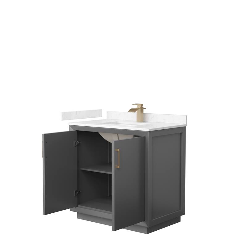 Strada 36-Inch Single Vanity Set, Cultured Marble Top