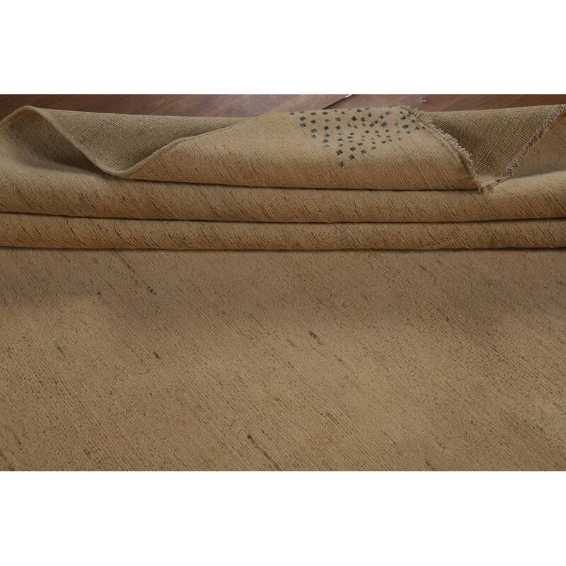 Solid Gabbeh Oriental Area Rug Handmade Wool Carpet - 8'2" x 9'11"