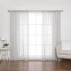 preview thumbnail 5 of 39, Aurora Home Textured Faux Linen Tie Top Curtain Panel Pair - 84" & 96" 52 X 84 - Light grey