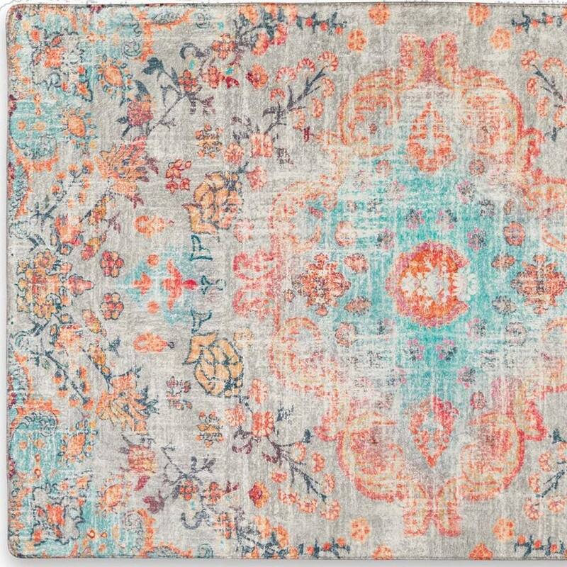 HomeRoots Medallion Traditional Rectangle Area Rug