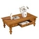 preview thumbnail 45 of 55, Rectangular 47" Wooden Coffee Table with Storage Drawer, Vintage Cocktail Table with Solid Wood Legs for Living Room Elegance