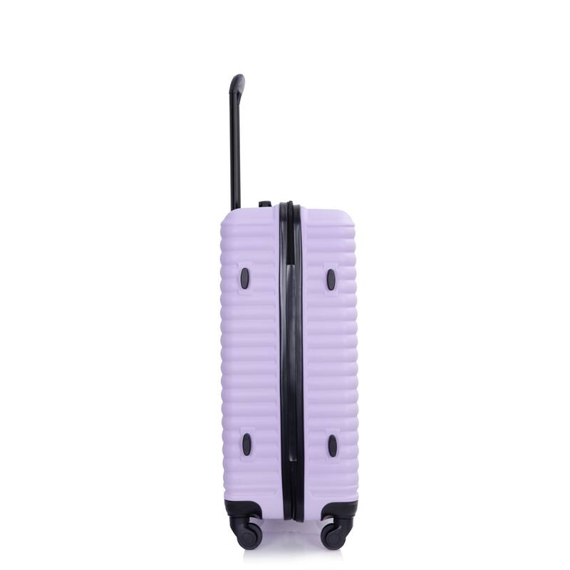 3 Piece ABS Hardside Luggage Sets Spinner Wheels Suitcase with Two Hooks and TSA Lock & Telescoping Handle