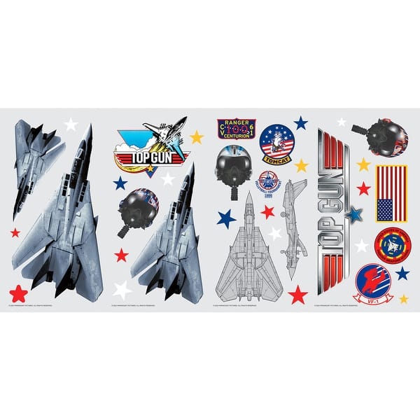 slide 2 of 7, Top Gun Peel and Stick Wall Decals by RoomMates