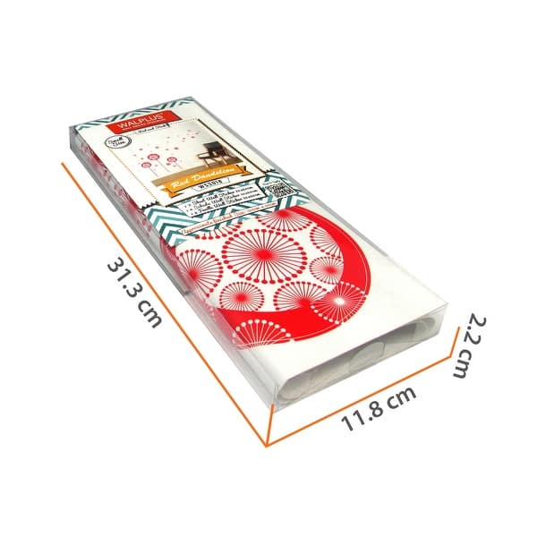 dimension image slide 4 of 8, Walplus Red Pink Dandelion Flower Wall Sticker Nursery Decor Decal