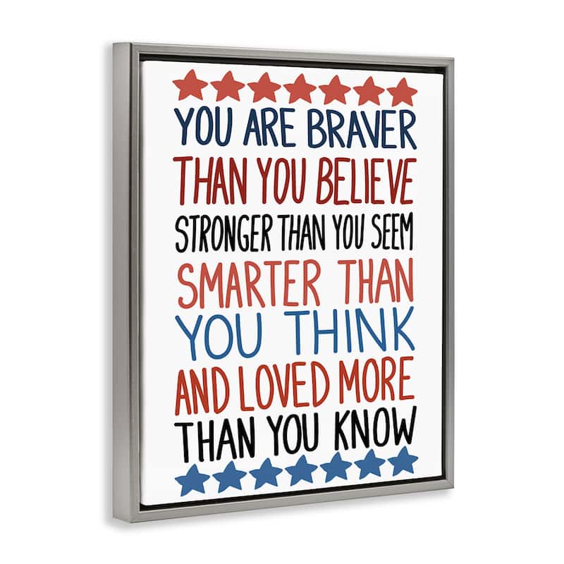 Stupell Bold Self Confidence Phrases Framed Floater Canvas Wall Art Design By Sweet Melody Designs