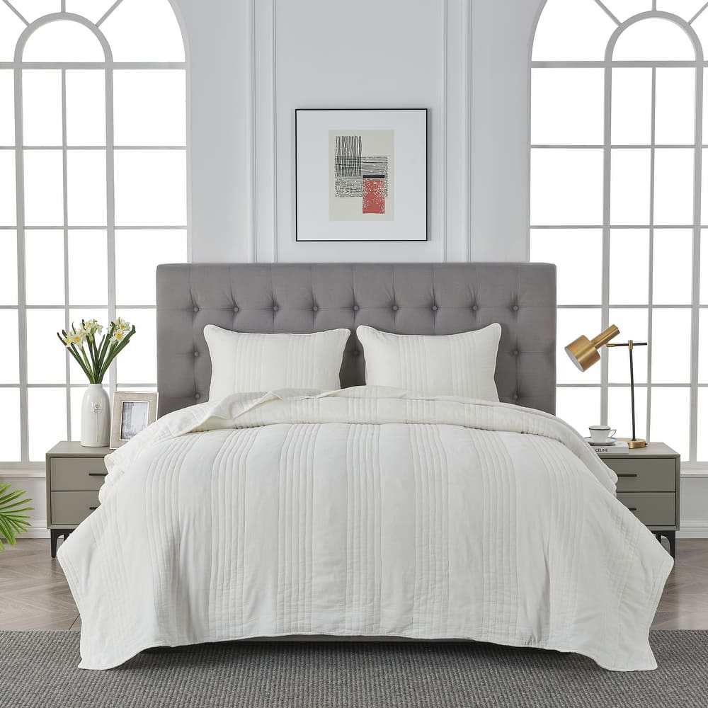 Stonewash Classic Cotton Quilt & Coverlet Set