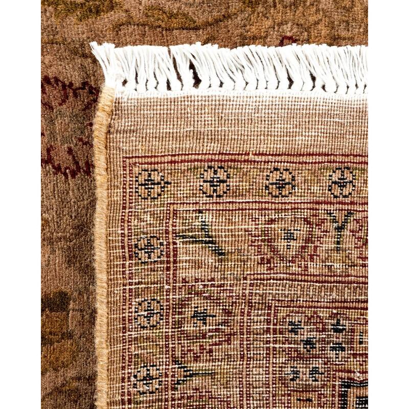 Overton Hand Knotted Wool Vintage Inspired Modern Contemporary Overdyed Brown Area Rug - 6' 3" x 9' 0"