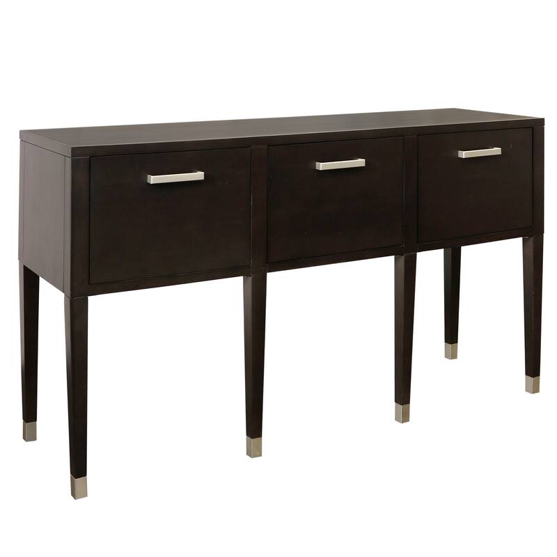 Modern Three Drawer Console Table - Brushed White Finish