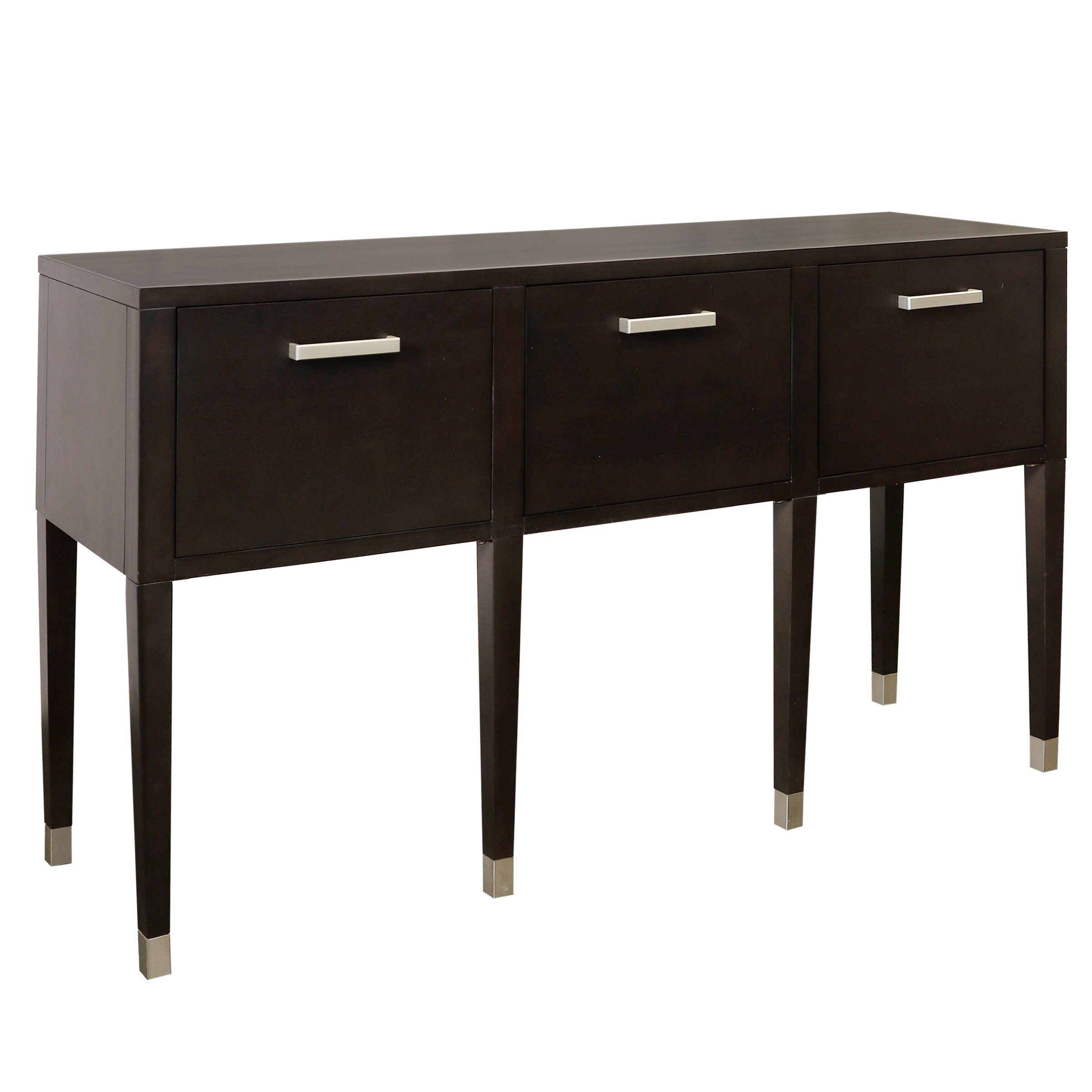 Modern Three Drawer Console Table - Brushed White Finish
