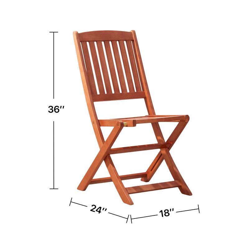 Lucius Reddish Brown Folding Bistro Table and Chair Dining Set