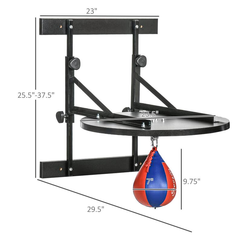 Soozier Adjustable Speed Bag Platform, Wall Mounted Speed Bags for Boxing, 10'' Speedbag Included