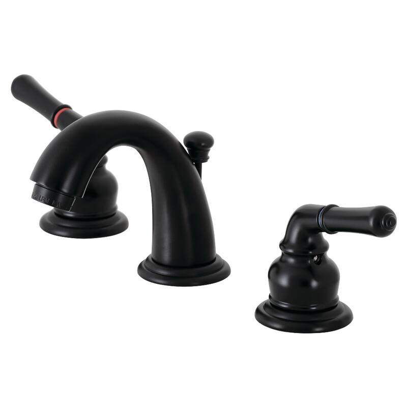 Kingston Brass Magellan Deck Mount Widespread Bathroom Faucet - Matte Black