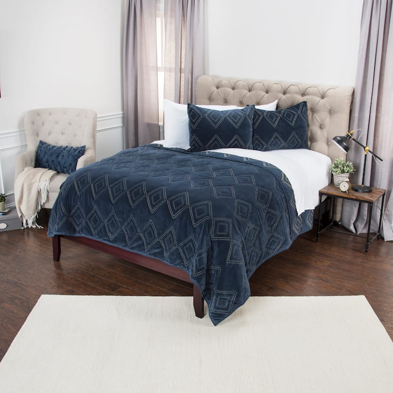 Auden Indigo Cotton Embroidered Sham