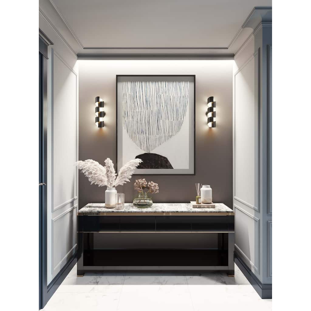 AFX Louie 12-inch Black LED Sconce