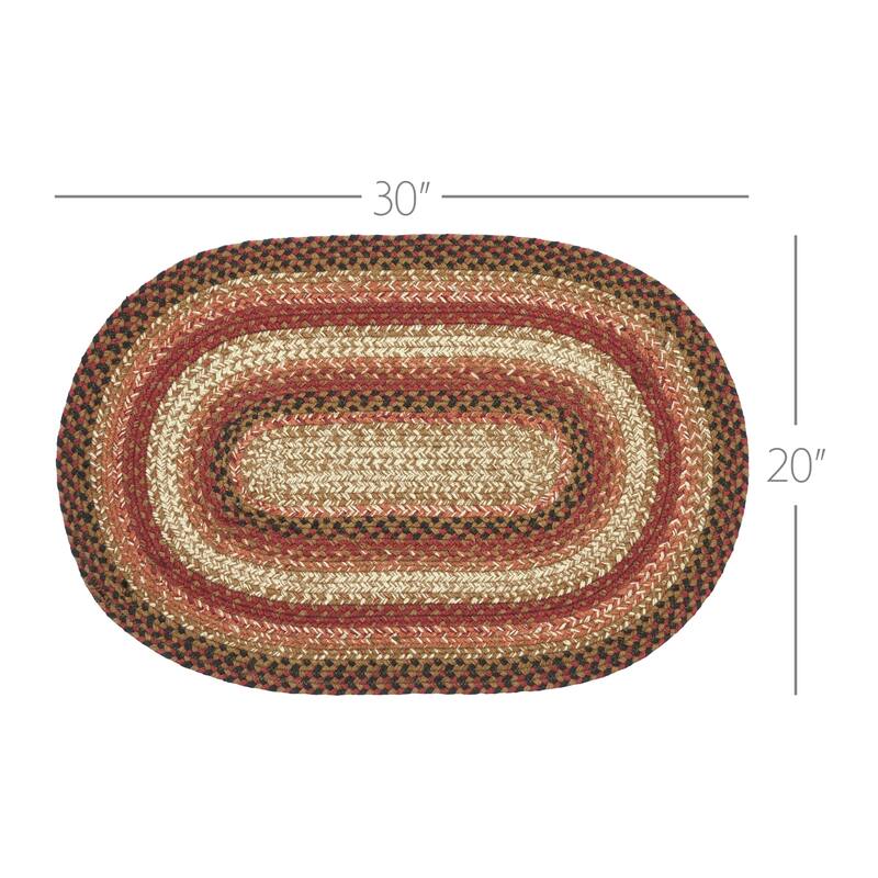 Ginger Spice Jute Rug Oval w/ Pad 20x30 - 20" x 30" Oval