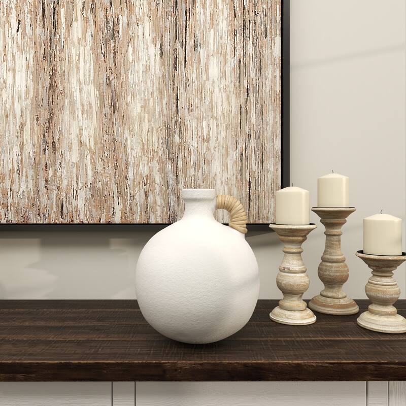 Blue Metal Ombre Decorative Vase with Brown Accents