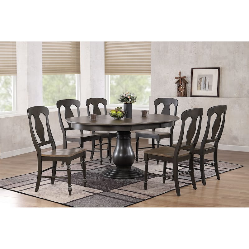 Antiqued Grey Napoleon Back 7-Piece Bella Dining Set