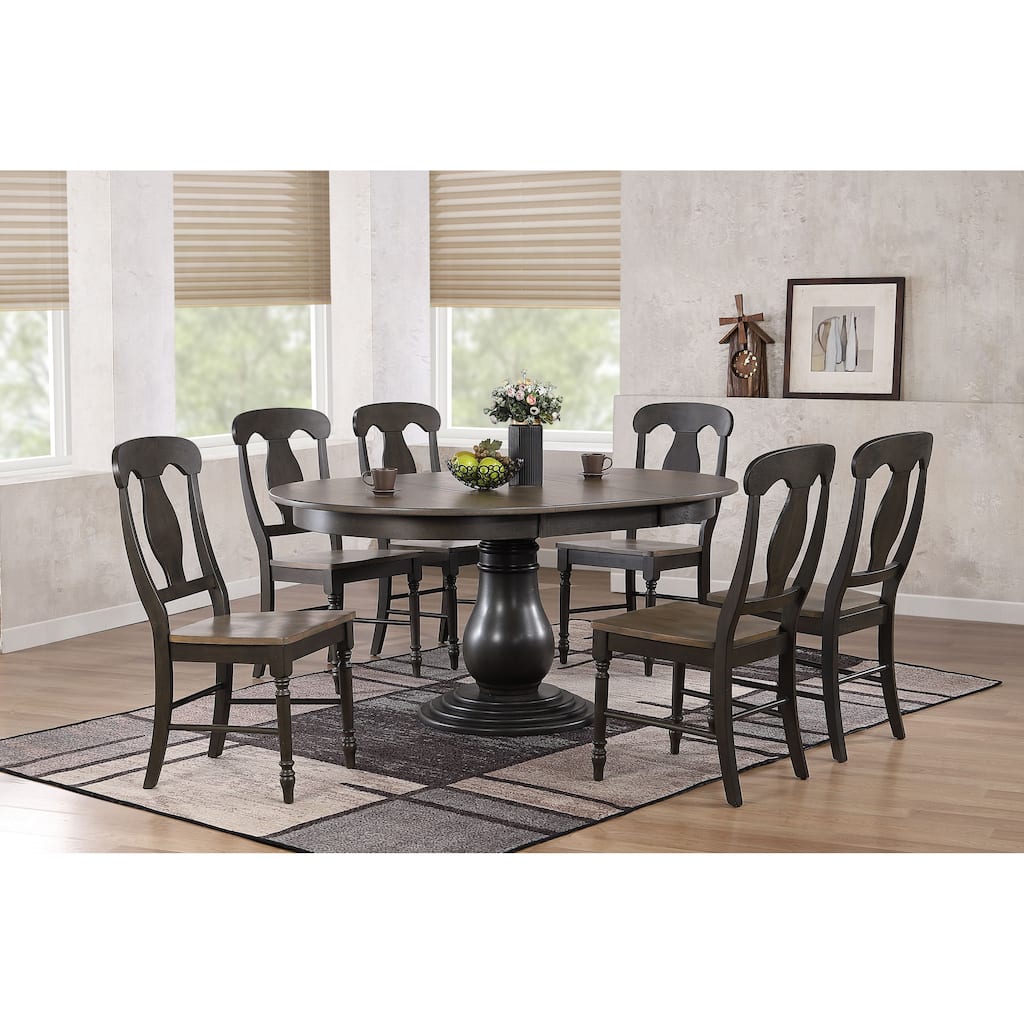 Antiqued Grey Napoleon Back 7-Piece Bella Dining Set