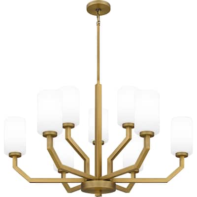 Cavalier 9-Light Aged Brass Chandelier